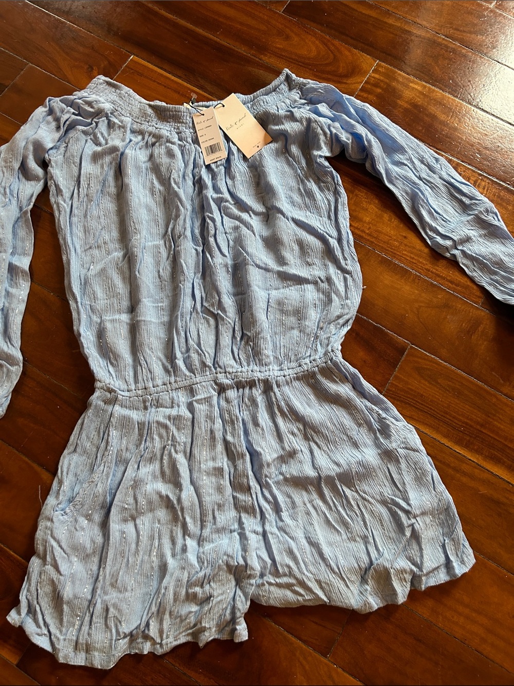 Light Blue Off-Shoulder Romper